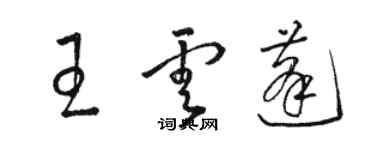 駱恆光王雲蓬草書個性簽名怎么寫