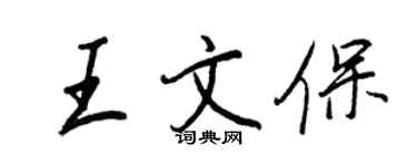 王正良王文保行書個性簽名怎么寫