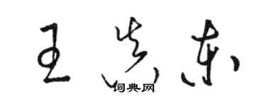 駱恆光王真東草書個性簽名怎么寫