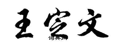 胡問遂王定文行書個性簽名怎么寫