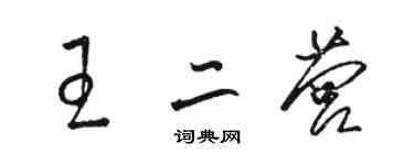 駱恆光王二營草書個性簽名怎么寫