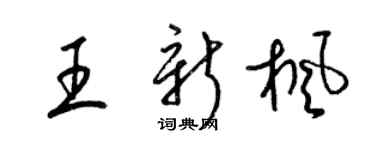 梁錦英王新楓草書個性簽名怎么寫