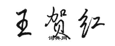 駱恆光王賀紅行書個性簽名怎么寫