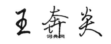 駱恆光王奔炎行書個性簽名怎么寫