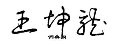 曾慶福王坤龍草書個性簽名怎么寫