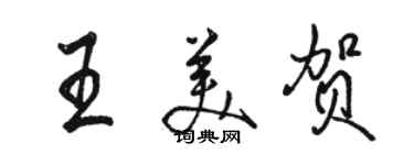 駱恆光王美賀行書個性簽名怎么寫