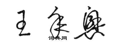 駱恆光王年興草書個性簽名怎么寫