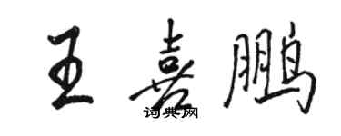 駱恆光王喜鵬行書個性簽名怎么寫
