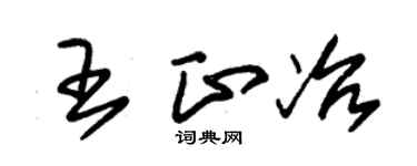 朱錫榮王正冶草書個性簽名怎么寫