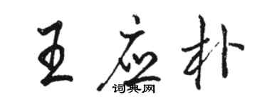 駱恆光王應朴行書個性簽名怎么寫