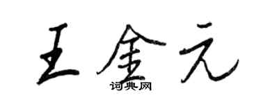 王正良王金元行書個性簽名怎么寫