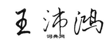 駱恆光王沛鴻行書個性簽名怎么寫