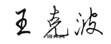 駱恆光王克波行書個性簽名怎么寫