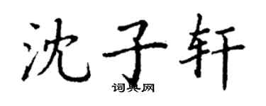 丁謙沈子軒楷書個性簽名怎么寫