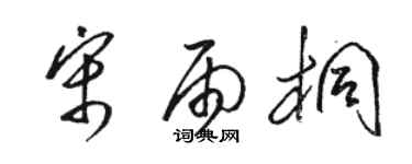 駱恆光宋雨桐草書個性簽名怎么寫