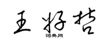 梁錦英王好哲草書個性簽名怎么寫