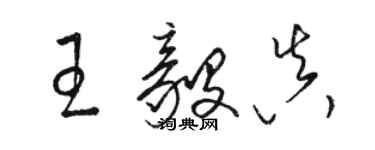 駱恆光王毅真草書個性簽名怎么寫