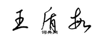 梁錦英王盾敏草書個性簽名怎么寫