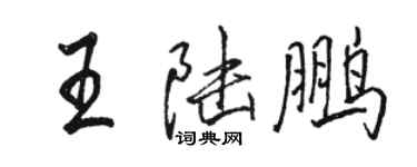 駱恆光王陸鵬行書個性簽名怎么寫