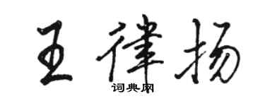駱恆光王律揚行書個性簽名怎么寫