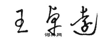 駱恆光王卓遠草書個性簽名怎么寫