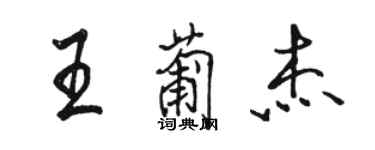 駱恆光王葡傑行書個性簽名怎么寫