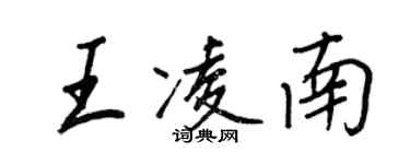 王正良王凌南行書個性簽名怎么寫