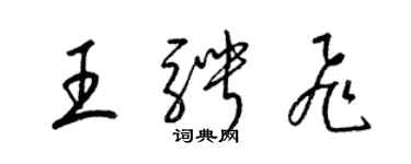 梁錦英王騁飛草書個性簽名怎么寫