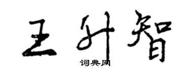 曾慶福王升智行書個性簽名怎么寫