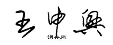 朱錫榮王申興草書個性簽名怎么寫