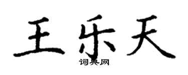 丁謙王樂天楷書個性簽名怎么寫