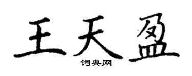 丁謙王天盈楷書個性簽名怎么寫