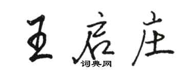 駱恆光王啟莊行書個性簽名怎么寫
