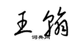 梁錦英王翰草書個性簽名怎么寫