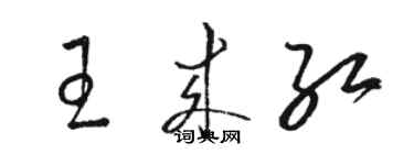 駱恆光王來紅草書個性簽名怎么寫