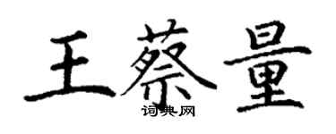 丁謙王蔡量楷書個性簽名怎么寫