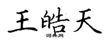 丁謙王皓天楷書個性簽名怎么寫