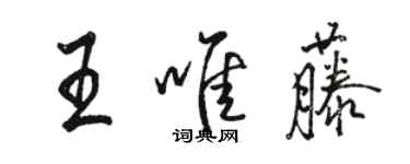 駱恆光王唯藤行書個性簽名怎么寫