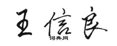 駱恆光王信良行書個性簽名怎么寫
