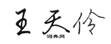 駱恆光王天伶行書個性簽名怎么寫