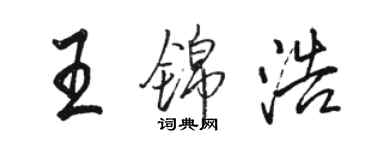 駱恆光王錦浩行書個性簽名怎么寫