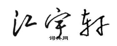 駱恆光江宇軒草書個性簽名怎么寫