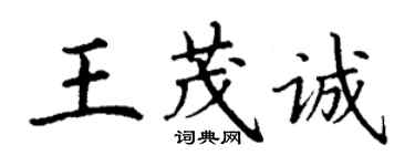 丁謙王茂誠楷書個性簽名怎么寫