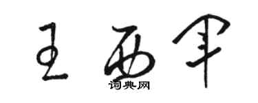 駱恆光王西軍草書個性簽名怎么寫