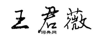 曾慶福王君薇行書個性簽名怎么寫