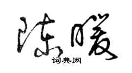 曾慶福陳暖草書個性簽名怎么寫