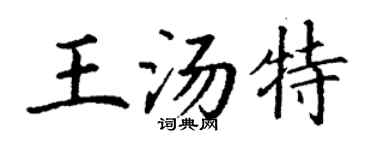 丁謙王湯特楷書個性簽名怎么寫