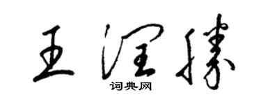 梁錦英王潤勝草書個性簽名怎么寫