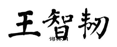 翁闓運王智韌楷書個性簽名怎么寫