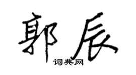 王正良郭辰行書個性簽名怎么寫